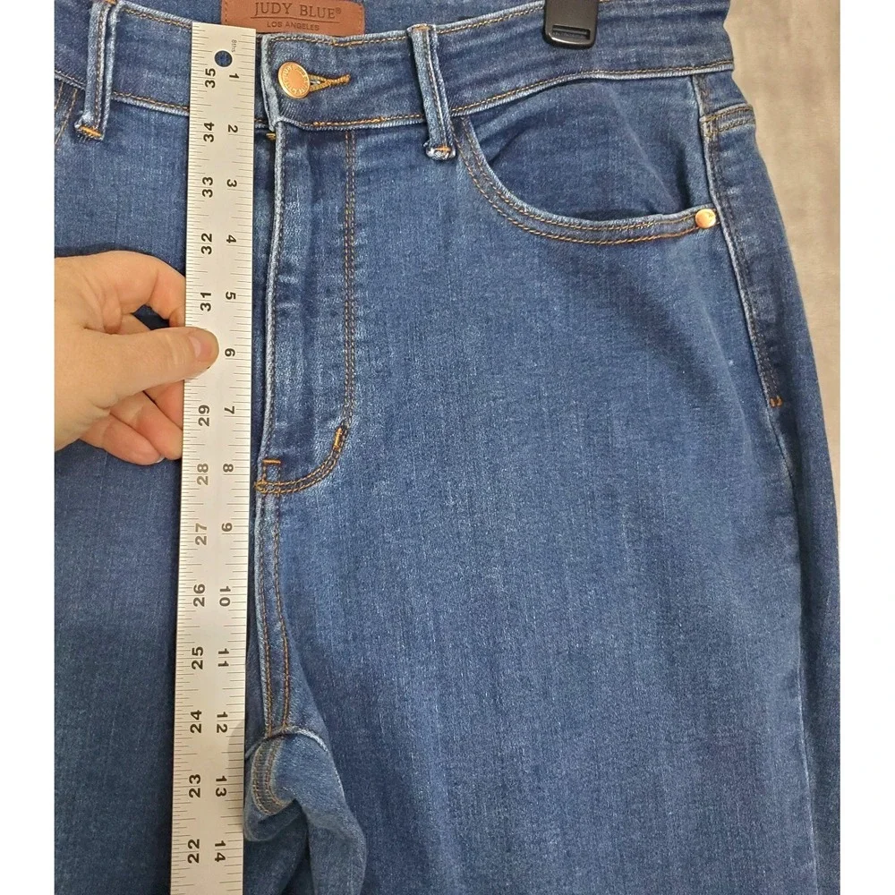 Judy Blue Jeans Womens Size 16W Blue Wide Leg Stretch Denim High Rise EUC - Picture 7 of 9